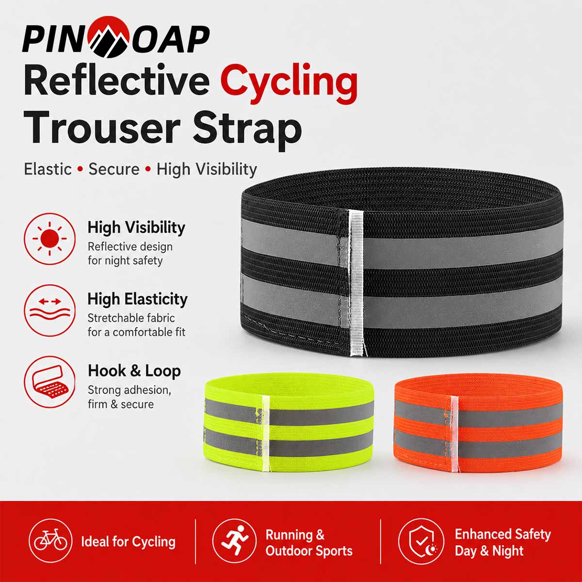 Cycling Commute Pants - PINMOAP 1/2 шт. Регулируемый светоотражающий ремешок