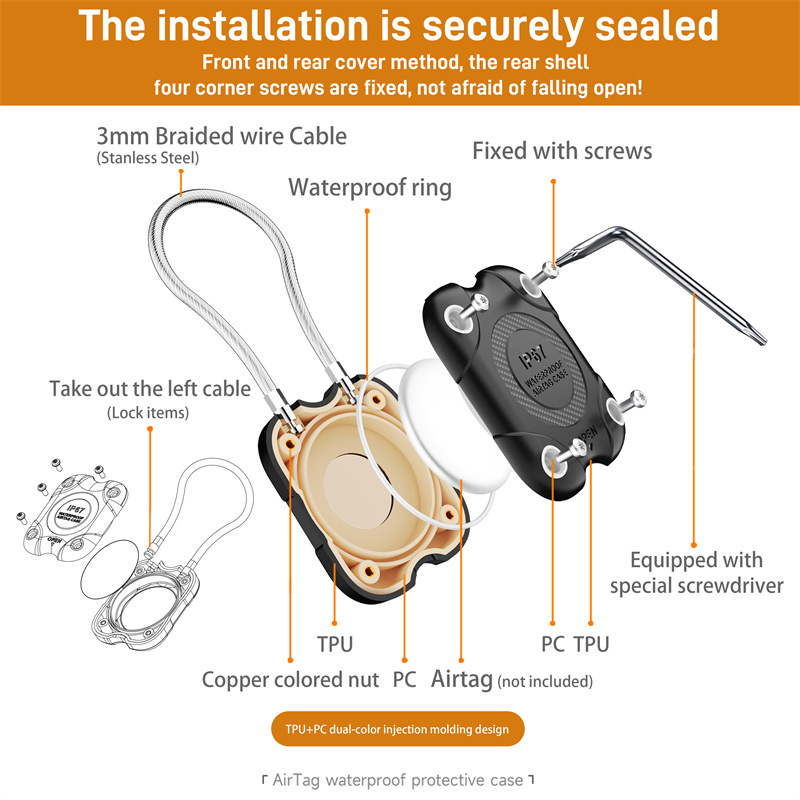 Держатель для AirTag с проволо – обзор и цена Chain Lock Combination